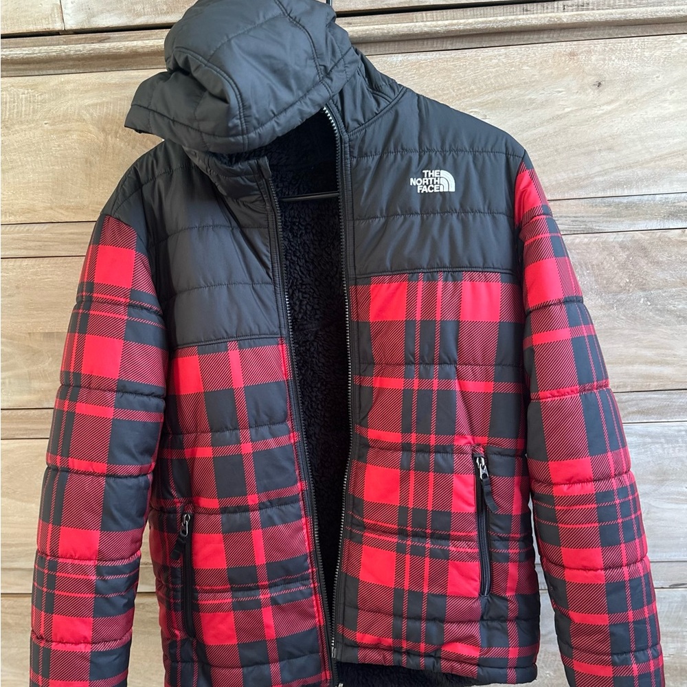 The North Face Red and Black Coat, Reversible, Kids XL